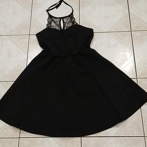 Forever 21 Black Halter Lace Dress